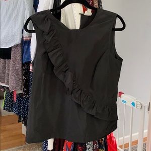 Jcrew Black Ruffle blouse
